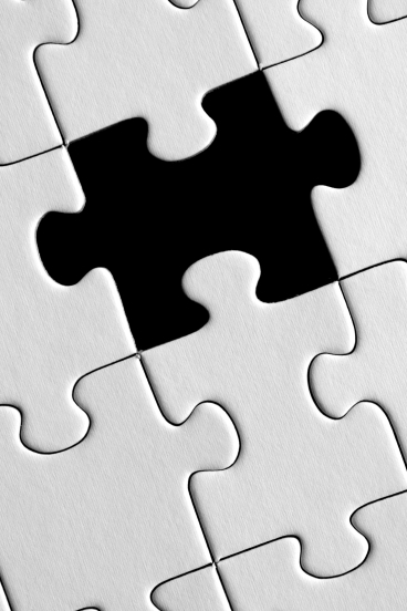 A puzzle with a mssing piece