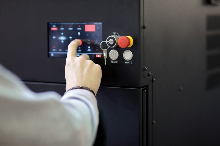 Resistive touch screen as part of an HMI in industrial environment