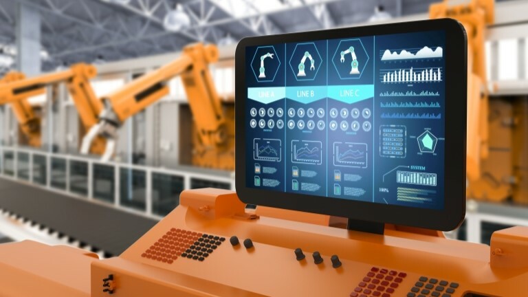 Industrial user interface to control a large piece of equipment