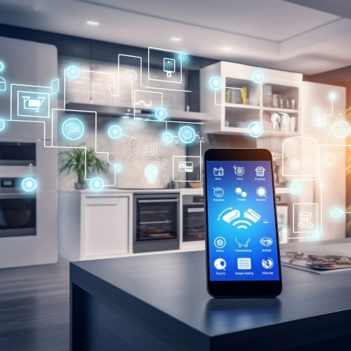 smart phone with GUI to control appliances