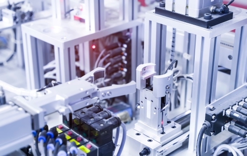 automatic machine tool in industrial manufacture factory, Smart factory industry 4.0 concept for improve efficiency