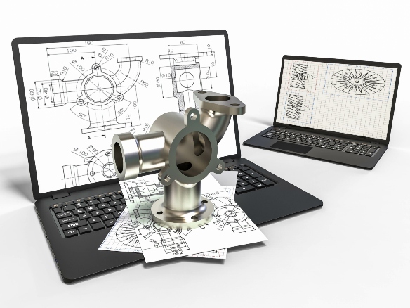 injection molded plastic design on laptop