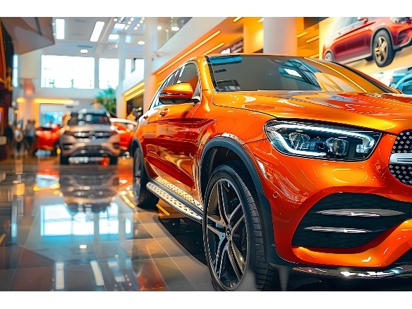 high gloss exterior of orange SUV