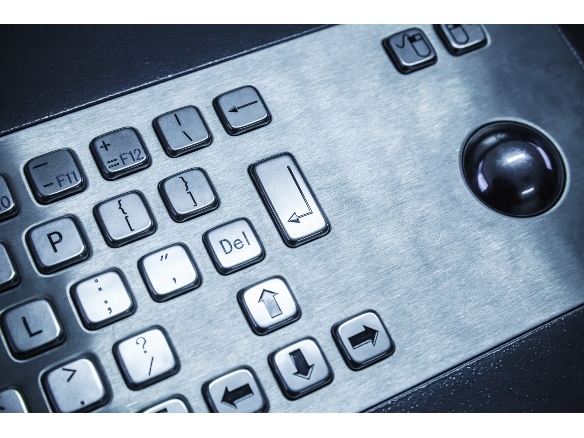 plastic keypad with etching and texture