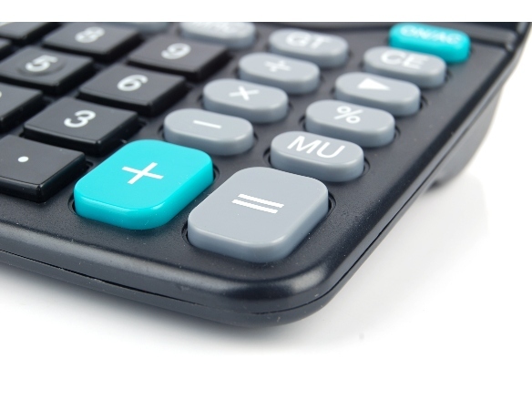 Plastic keypads on calculator