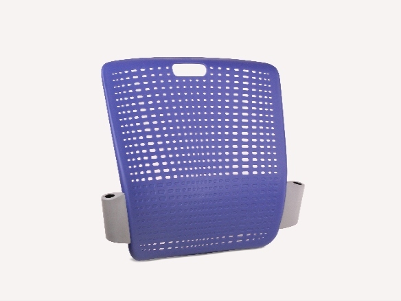 blue injection molded plastic chair back