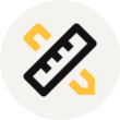 icon with a pencil and ruler representing product specifications